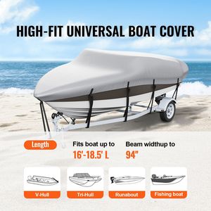 Telo Copribarca Impermeabile 16FT-18.5FT in Oxford PU 600D di Grado Marino, Copertura Rimorchiabile per Motore con Cinghie e Fibbie, Copertura per Kayak - Product Image 2