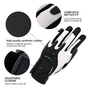 Guante de Golf de Piel de Oveja Cabretta Blanca, Cuero Genuino, Antideslizante, para Mano Izquierda, Modelo PGM, Talla Universal, para Todo Clima - Product Image 3