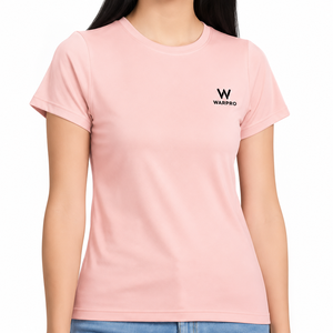 เสื้อยืดคอกลมสีชมพูสำหรับผู้หญิง Warpro ผ้าฝ้ายทรงเข้ารูป สวมใส่สบาย แขนสั้น สีพื้น ผ้าเจอร์ซีย์ระบายอากาศได้ดี เหมาะสำหรับฤดูใบไม้ผลิและฤดูร้อน - Product Image 1