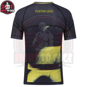 เสื้อรัดกล้ามเนื้อผู้ชายสั่งทำคุณภาพสูงสำหรับ BJJ MMA ขายส่ง - Product Image 2