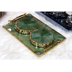 Decorative Resin Serving Tray Handmade <b>Epoxy</b> Marble Style Coffee <b>Table</b> Organizer Luxury Home Decor Gift Item Tray - Product Image 1