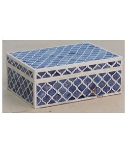 Caja de Joyería Decorativa de Lujo Moderna con Incrustaciones de Hueso Hechas a Mano, Cajas Organizadoras de Color Marfil y Dorado para Decoración del Hogar (Juego de 2) - Product Image 5