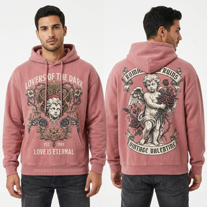 เสื้อฮู้ดวินเทจลายกราฟฟิตี Love is Rebellion สไตล์สตรีทแวร์แบบทำเก่า ผู้ผลิตเสื้อฮู้ดแบบขายส่งสำหรับผู้ชาย - Product Image 4