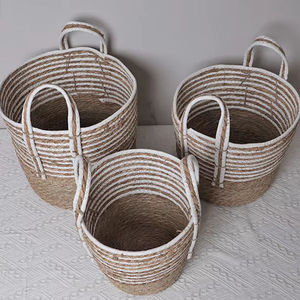 Cesta de Almacenamiento y Maceta de Jacinto de Agua de Vietnam, Maceta de Mimbre Tejida a Mano Natural, Decoración Rústica Ecológica para el Hogar - Product Image 6
