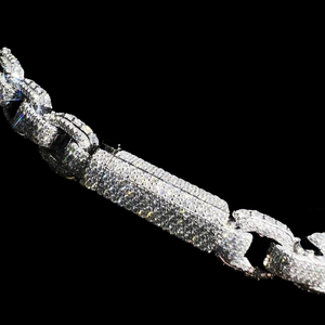Collar de Cadena Cubana de Moissanita y Oro de Alta Calidad para Uso Diario, Joyería de Moda, Regalo para Hombres, Disponible para Exportación - Product Image 2
