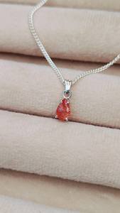 Collar Minimalista de Plata de Ley 925 con Colgante de Piedra del Sol para Niños, Corte Pera, Piedra del Sol Natural, Hecho a Mano, Joyería de Piedra de Nacimiento de Junio - Product Image 5