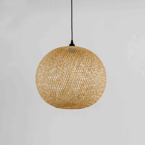 Lámpara de Techo Artística de Bambú, Hecha a Mano, para Decoración Moderna de Cafeterías y Salas de Estar - Product Image 1