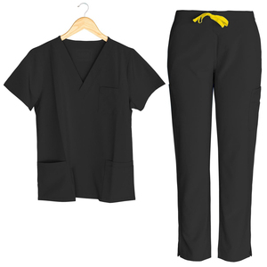 Short Sleeve Nurse Medical <b>Scrubs</b> <b>Set</b> Soft Stretchy Spandex Hospital Uniform Cherokee Style Workwear - Product Image 5