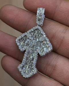 Pendentif de luxe en argent sterling 925 avec moissanite taille brillant rond, style hip-hop, pour unisexe, à porter au quotidien - Product Image 4