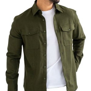 Camisa de Hombre Nueva Colección Primavera-Otoño 2026 de Manga Larga, Sarga de Poliéster/Algodón, con Cuentas, Casual, Lisa, Sin Plancha, Cierre de Botón Sencillo, Transpirable - Product Image 1