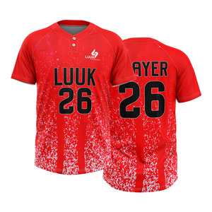 Maillots de baseball personnalisés imprimés, anti-bactériens, à manches courtes, respirants, à séchage rapide, anti-humidité, pour équipes de softball - Product Image 6