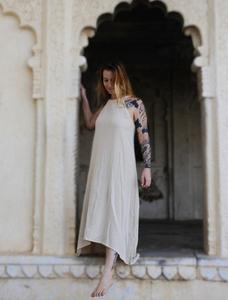 Vestido Maxi de Lino Natural 2026 para Mujer, Sin Mangas, Estilo Bohemio, Vestido de Verano, Corte Holgado, Ropa de Lino Fluida, Hecho a Mano - Product Image 2
