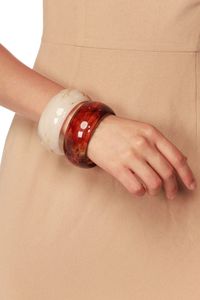 2026 Latest Resin Bangles Chunky Stack Glossy Finished Daily Wear Party Festive Retro Fashion Jewelry Lucite <b>Bracelet</b> Accessory - Product Image 5