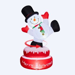 4.8FT Lighted Christmas <b>Inflatable</b> Decoration <b>Large</b> Rotating Snowman with Motor Funny Outdoor Holiday Yard Decorations Built - Product Image 1