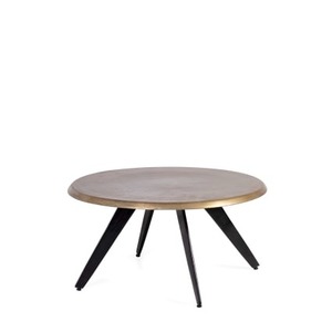 Gather Around Modern Round <b>Coffee</b> <b>Table</b> With Wood Top And Metal <b>Legs</b> Midcentury Design Living Room Furniture - Product Image 1