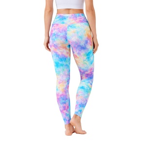 Conjunto de Yoga a Precio de Fábrica, Leggings OEM Transpirables, 100% Poliéster, 220 g/m², Bloques de Color, Estampado, Cintura Completa con Cordón y Cinturón en Forma de V - Product Image 2
