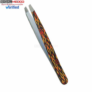 SIGAL MEDCO Best Quality Professional Stainless Steel Eyebrow Tweezers Slanted Tip Private Label Bulk Quantity - Product Image 6
