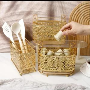 Luxury Napkins Holder Basket With Handles Footed Base Anti Slip Dining Tableware Use Decorative <b>Tissue</b> Stand <b>Wedding</b> Decor - Product Image 2