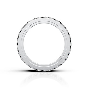 Bague en argent sterling 925 avec diamants noirs et blancs, moissanite de laboratoire, bijoux de mariage éternité, cadeau unisexe - Product Image 2