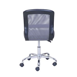 Sedia da gioco ergonomica per sedia da ufficio in maglia in vinile con schienale centrale nero e grigio - Product Image 5