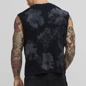 Camiseta sin mangas deportiva de diseño lavado para hombre, estilo vintage, jersey corto, venta al por mayor, ropa urbana, ajuste regular, transpirable, de secado rápido - Product Image 6