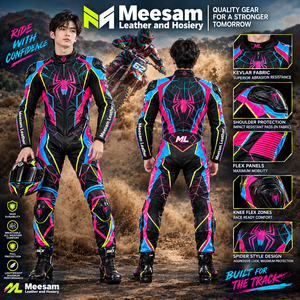 ชุดแข่งรถมอเตอร์ไซค์ลายหนังแมงมุม Meesam ทำจากเคฟลาร์ ระบายอากาศได้ดี พร้อมอุปกรณ์ป้องกัน สำหรับสนามแข่งรถ สไตล์ใหม่ - Product Image 4