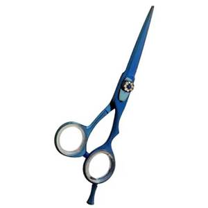 Ciseaux de coiffure professionnels Morje en acier inoxydable bleu à manche long et pointe affûtée pour droitiers, taille 28 - Product Image 5