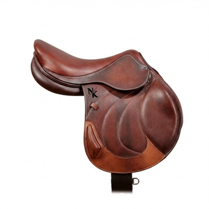 Selle d'équitation anglaise de compétition en cuir véritable de qualité supérieure, pour le saut d'obstacles, produits équestres pour courses de chevaux anglais, en provenance d'Inde. - Product Image 1
