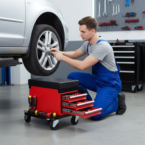 Coffre à outils à 3 tiroirs avec siège roulant intégré, plateau à outils avec siège rembourré, capacité de charge de 350 lb, roulettes pivotantes à 360° OEM/ODM GAPGAR025 - Product Image 6