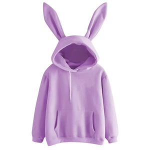 Autumn Winter Women Rabbit Ears Fashion Hoodie Casual Colors Solid <b>Warm</b> Sweatshirt Hoodies Women Long Sleeve Hoodies for Winter - Product Image 5