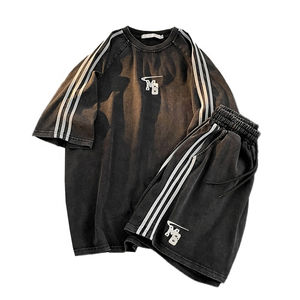 Conjunto deportivo personalizado Finch Garment para hombre, 2 piezas, camiseta y pantalones cortos, estilo acid wash, streetwear, 100% algodón, acid wash, alta calidad - Product Image 3