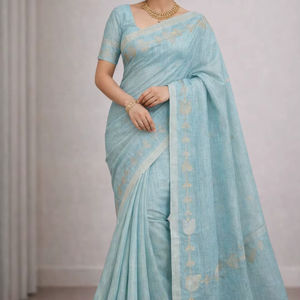 ผ้าส่าหรีรอยัลวิสโคสแบบดั้งเดิมสำหรับงานเลี้ยงฤดูหนาวที่สง่างาม - Product Image 1