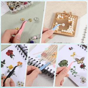 Juego de Pinzas de Acero Inoxidable Duraderas de 6 Piezas UBI, Punta Puntiaguda, Recta y Curva, 3 Colores, Precisión para Manicura, Extensiones de Pestañas y Uñas - Product Image 6
