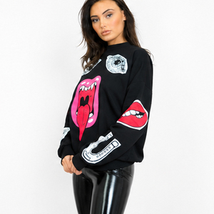 Sudadera con Capucha Personalizada para Mujer, Impresión Gráfica Casual en Poliéster/Algodón, Manga Larga, Estilo Urbano - Product Image 3