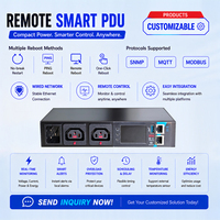 PDU Industrial de 2 C13 con Botón de Bloqueo y Medición, para Centro de Datos, Control Remoto IP, Smart SNMP MQTT SSH IO LVLD MCB SPD PING Trigger