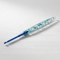 Crochets en résine bleue légers en forme de fleur avec poignée confortable pour débutants - Décoration intérieure et fournitures de couture