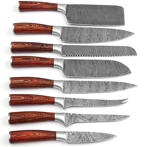 Damascus Steel Kitchen <b>Knife</b> <b>Set</b> Professional Chef Cooking Collection for Meat Vegetable Fruit Bread and General Kitchen use - Product Image 6