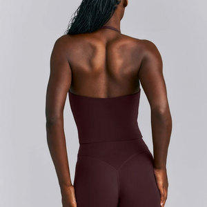 Fitness Gym 100% Cotton Jersey Regular Length <b>Womens</b> Tank <b>Top</b> Custom Logo Quick Dry Breathable Athletic Workout Wear <b>Backless</b> - Product Image 2