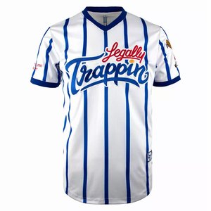 Camiseta de Béisbol Legally Trappin para Hombre, Azul, Cuello en V, Sin Mangas, 100% Poliéster, Transpirable, Antibacterial, de Secado Rápido, Talla Grande - Product Image 4