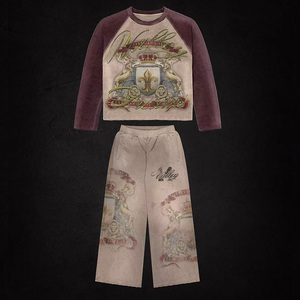 Sudadera con capucha y cremallera de algodón 100% de alto gramaje personalizada para hombre, chándal de invierno, estilo urbano, diseño digital estampado con pedrería y bloques de color - Product Image 4