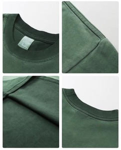 T-shirt décontracté à manches courtes et col rond pour homme, 100% coton, couleur unie - Product Image 6