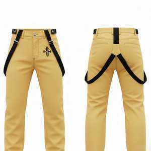 Pantalones de Esquí para Hombre, Color Liso, Impermeables 10,000mm, Aislamiento de Forro Polar 240g, Cierre de Gancho y Bucle, Personalizados OEM/ODM, Material 100% Poliéster - Product Image 2