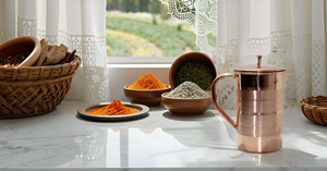 Carafe à eau de luxe de 1500 ml en cuivre avec couvercle, personnalisable pour la maison ou le bureau - Product Image 3