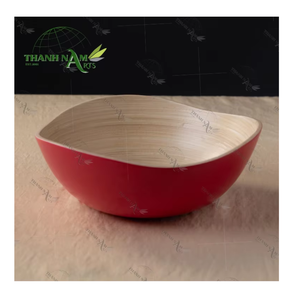 Handcrafted Lightweight Bamboo Salad Rice Bowl Set Eco-Friendly Reusable <b>Tableware</b> for Parties Kitchen Dishware Vietnamese Style - Product Image 1