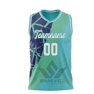 Maillot de basket personnalisé Sparkwell, débardeur en mesh sublimé, unisexe adulte, respirant, imprimé géométrique, toutes saisons - Product Image 4