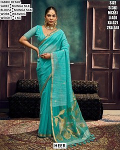 Sari traditionnel en soie Munga Rajwada Rangoli de Shree Krishna Textiles pour femmes - Anti-humidité et infroissable pour mariages et fêtes - Product Image 6