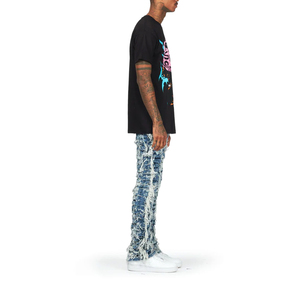 Pantalons en jean slim déchirés pour hommes, de haute qualité, style européen et américain, tendance et délavés - Product Image 4