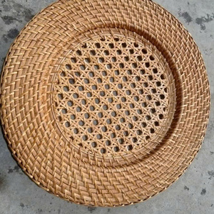Plato de ratán rústico de 33 pulgadas, salvamanteles tejido a mano, fabricante mayorista de vajilla de Vietnam para exportación - Product Image 6