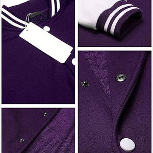 Veste de style universitaire, corps en nylon, manches en mesh, fermeture à boutons-pression, veste athlétique de style Letterman, logos personnalisés pour les équipes - Product Image 3