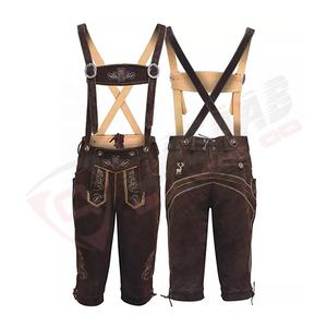Les hommes portent OEM-Service brodé Logo personnalisé bavarois-Oktoberfest Lederhosen Trachten-Short allemand en cuir suédé - Product Image 1